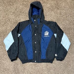 Starter Georgetown Hoyas Vintage 90's Black Blue Puffer Jacket Size Large